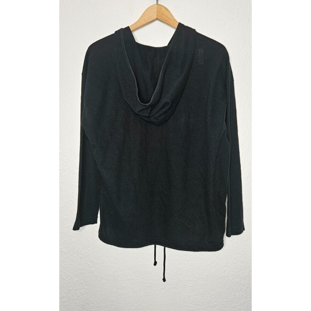 Donna Karan Intimates Womens Hoodie Small Black Drawstring Pajama Top Loungewear - Picture 5 of 9